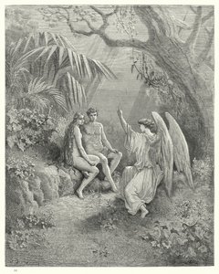 Illustration de Gustave Doré pour Le Paradis Perdu de Milton, Livre V, vers 468-470 - Gustave Dore